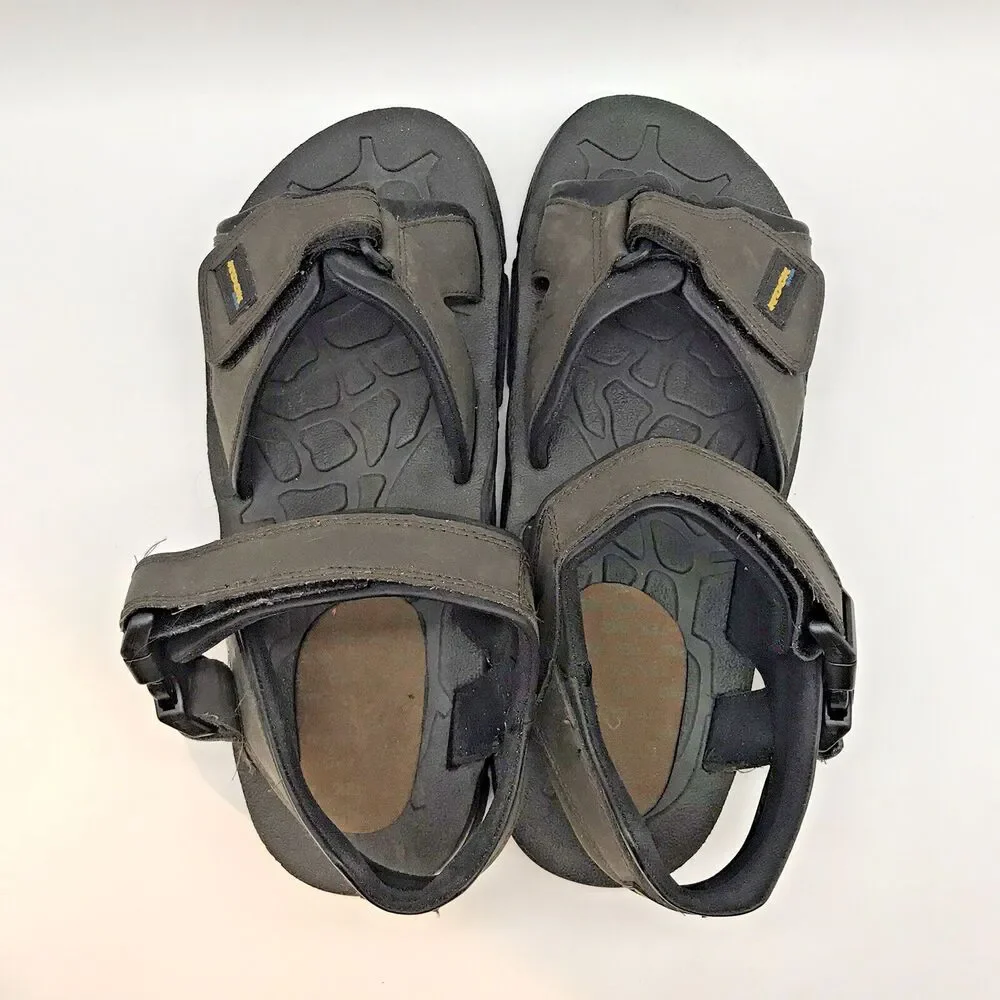 Rock River Sports Sandals Men's 13 Brown Faux Leather Hook & Loop Hiking Shoes
